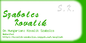 szabolcs kovalik business card